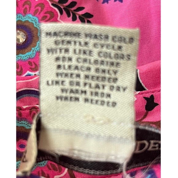 Bamboo Traders Women’s Pink Paisley Button Down Long Sleeve Top Size Large - Picture 4 of 6